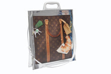 Load image into Gallery viewer, 極美品 希少 LOUIS VUITTON ルイヴィトン ハンドバッグ モノグラム フリーザー サックプラ M23151 PVC エナメル レザー ブラウン シルバー 中古 4b004691