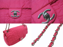 Load image into Gallery viewer, CHANEL シャネル Wチェーンショルダーバッグ 16番台 マドモアゼルライン ココマーク ナイロン レザー ピンク 美品 中古 4b004694