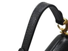 Load image into Gallery viewer, 極美品 Christian Dior クリスチャンディオール マイクロハンドバッグ サドルバッグ Dチャーム ヴィンテージ 型押し レザー ブラック 中古 4b004702