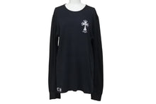 Load image into Gallery viewer, CHROME HEARTS クロムハーツ オールド サーマル ロングスリーブTシャツ ダブルCHクロス ブラック レッド ホワイト サイズL 美品 中古 4b004707