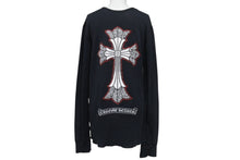 Load image into Gallery viewer, CHROME HEARTS クロムハーツ オールド サーマル ロングスリーブTシャツ ダブルCHクロス ブラック レッド ホワイト サイズL 美品 中古 4b004707