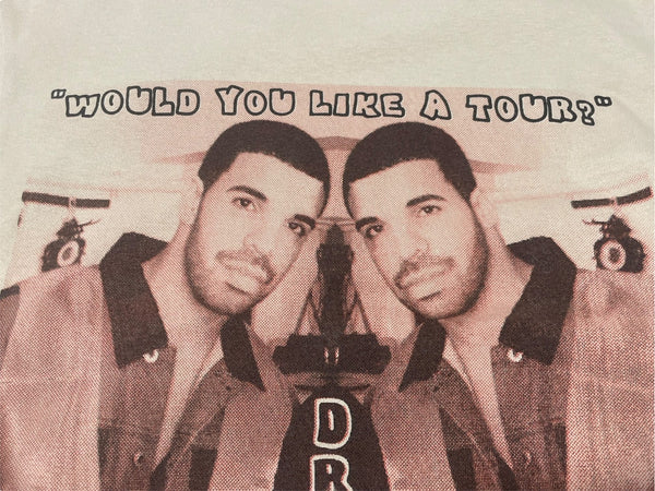 Drake ドレイク 両面プリント RAP TEES HIP HOP ラップT 半袖Ｔシャツ 希少 コットン ベージュ 美品 中古 4b004712