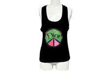 画像をギャラリービューアに読み込む, 極美品 Christian Dior クリスチャンディオール タンクトップ 5P16155973 サイズ38 ピースマーク ラインストーン ガリアーノ期 中古 4b004717