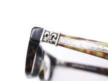 Load image into Gallery viewer, CHROME HEARTS クロムハーツ 伊達メガネ SPLAT-A サイズ55□17 -143 BSフレア シルバー925 ブラック 鼈甲カラー レンズ無し 美品 中古 4b004722