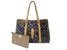 Load image into Gallery viewer, LOUIS VUITTON ルイヴィトン オーレリアGM トートバッグ M40101 モノグラム マルチカラー ブラック 村上隆 美品 中古 4b004726
