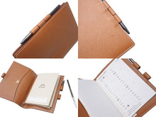 画像をギャラリービューアに読み込む, HERMES エルメス アジェンダ クシュベル カバー メモ帳 ペン付き ブラウン レザー 美品 中古 4b004727