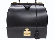 画像をギャラリービューアに読み込む, HERMES エルメス ヴィンテージ STEEL VANITY BAG サック マレット スティール バニティ ハンドバッグ ボックスカーフ ブラック ゴールド金具 美品 中古 4b004728