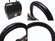 画像をギャラリービューアに読み込む, HERMES エルメス ヴィンテージ STEEL VANITY BAG サック マレット スティール バニティ ハンドバッグ ボックスカーフ ブラック ゴールド金具 美品 中古 4b004728