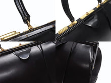画像をギャラリービューアに読み込む, HERMES エルメス ヴィンテージ STEEL VANITY BAG サック マレット スティール バニティ ハンドバッグ ボックスカーフ ブラック ゴールド金具 美品 中古 4b004728