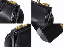 画像をギャラリービューアに読み込む, HERMES エルメス ヴィンテージ STEEL VANITY BAG サック マレット スティール バニティ ハンドバッグ ボックスカーフ ブラック ゴールド金具 美品 中古 4b004728