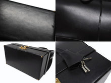 画像をギャラリービューアに読み込む, HERMES エルメス ヴィンテージ STEEL VANITY BAG サック マレット スティール バニティ ハンドバッグ ボックスカーフ ブラック ゴールド金具 美品 中古 4b004728