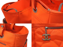 Load image into Gallery viewer, CHANEL シャネル パリビアリッツGM トートバッグ ハンドバッグ 11番台 ネオンオレンジ シルバー金具 美品 中古 4b004729
