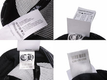 Load image into Gallery viewer, CHROME HEARTS クロムハーツ セメタリークロスパッチ トラッカーキャップ ONE SIZE レザー シルバー925 ブラック 美品 中古 4b004734