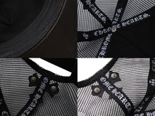 Load image into Gallery viewer, CHROME HEARTS クロムハーツ セメタリークロスパッチ トラッカーキャップ ONE SIZE レザー シルバー925 ブラック 美品 中古 4b004734
