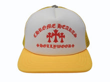 Load image into Gallery viewer, 極美品 CHROME HEARTS クロムハーツ セメタリークロス トラッカー メッシュキャップ ONE SIZE クロスボールボタン イエロー 中古 4b004735