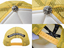 Load image into Gallery viewer, 極美品 CHROME HEARTS クロムハーツ セメタリークロス トラッカー メッシュキャップ ONE SIZE クロスボールボタン イエロー 中古 4b004735