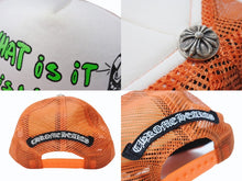 Load image into Gallery viewer, CHROME HEARTS クロムハーツ MATTY BOY マッティボーイ STAY FAST ステイファスト トラッカー メッシュキャップ オレンジ 美品 中古 4b004736