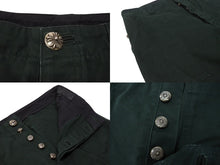 Load image into Gallery viewer, CHROME HEARTS クロムハーツ コットンパンツ サイズ34 クロスボールボタン ホースシュー シルバー925 グリーン 美品 中古 4b004742