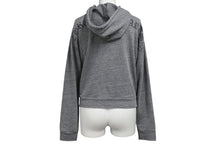画像をギャラリービューアに読み込む, CHROME HEARTS クロムハーツ パーカー バックアーチロゴプリント ダガージップ RN#95024 ポリエステル コットン レーヨン グレー サイズM 美品 中古 4b004745