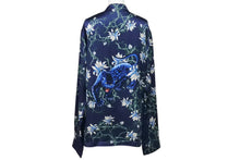 画像をギャラリービューアに読み込む, 極美品 LOUIS VUITTON ルイヴィトン 16SS パンサー シルク パジャマシャツ キムジョーンズ期 シルク ネイビー サイズS 中古 4b004747