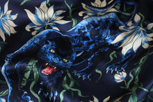 画像をギャラリービューアに読み込む, 極美品 LOUIS VUITTON ルイヴィトン 16SS パンサー シルク パジャマシャツ キムジョーンズ期 シルク ネイビー サイズS 中古 4b004747