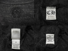 画像をギャラリービューアに読み込む, CHROME HEARTS クロムハーツ 半袖Ｔシャツ Vネック RN#95024 ポリエステル コットン レーヨン グレー 美品 中古 4b004750