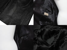 画像をギャラリービューアに読み込む, HERMES エルメス ヴィンテージ レザー ロングコート アウター ラムスキン ブラック サイズ58 美品 中古 4b004754