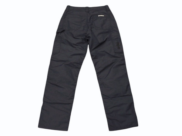 極美品 CHROME HEARTS クロムハーツ ダブルニーパンツ サイズ25 CHクロスレザーパッチ シルバー925 ブラック 中古 4b004761
