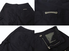 Load image into Gallery viewer, 極美品 CHROME HEARTS クロムハーツ ダブルニーパンツ サイズ25 CHクロスレザーパッチ シルバー925 ブラック 中古 4b004761