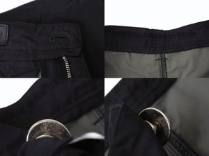 極美品 CHROME HEARTS クロムハーツ ダブルニーパンツ サイズ25 CHクロスレザーパッチ シルバー925 ブラック 中古 4b004761