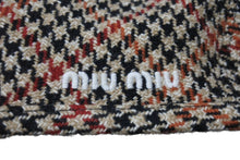 Load image into Gallery viewer, MIUMIU ミュウミュウ ベレー帽 千鳥柄 5HC075 マルチカラー ウール ポリアミド サイズS 美品 中古 4b004763