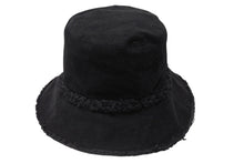 Load image into Gallery viewer, MIUMIU ミュウミュウ バケットハット デニム フリンジ ロゴパッチ 5HC1962CL4 コットン ブラック サイズS 美品 中古 4b004764