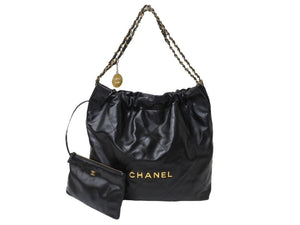 CHANEL 筒形シャネル ハンドバッグ Chanel ブラック レザー ハンドバッグ