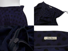 Load image into Gallery viewer, MIU MIU 13SS ミュウミュウ フレアスカート レース ミニ丈 ドット柄 MG617 Z06KA ネイビー ブラック サイズ40 美品 中古 4b004769