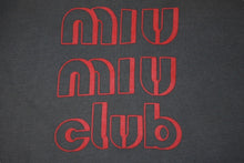 画像をギャラリービューアに読み込む, MIU MIU ミュウミュウ 20AW miumiu club コットンスウェットシャツ MJA810 1IG3 チャコールグレー サイズL 美品 中古 4b004770