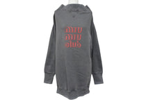 画像をギャラリービューアに読み込む, MIU MIU ミュウミュウ 20AW miumiu club コットンスウェットシャツ MJA810 1IG3 チャコールグレー サイズL 美品 中古 4b004770