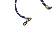 Load image into Gallery viewer, MIU MIU ミュウミュウ サングラス メガネ グラスコード ストラップ ネイビー ゴールド金具 美品 中古 4b004771