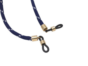 MIU MIU ミュウミュウ サングラス メガネ グラスコード ストラップ ネイビー ゴールド金具 美品 中古 4b004771