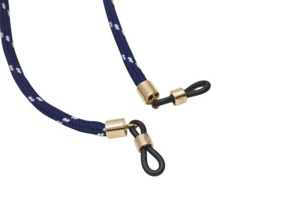 MIU MIU ミュウミュウ サングラス メガネ グラスコード ストラップ ネイビー ゴールド金具 美品 中古 4b004771