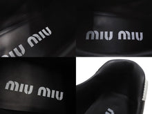 Load image into Gallery viewer, MIU MIU ミュウミュウ 21SS Heel Leather Sneaker ヒールレザースニーカー ミッドヒール ナッパレザー ブラック サイズ37 1/2 美品 中古 4b004772
