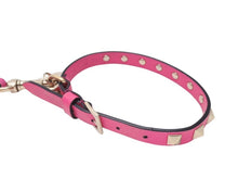Load image into Gallery viewer, VALENTINO GARAVANI ヴァレンティノ ガラヴァーニ スタッズ 犬用リード&amp;首輪セット レザー ピンク 首輪サイズM 美品 中古 4b004775