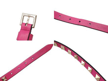 Load image into Gallery viewer, VALENTINO GARAVANI ヴァレンティノ ガラヴァーニ スタッズ 犬用リード&amp;首輪セット レザー ピンク 首輪サイズM 美品 中古 4b004775