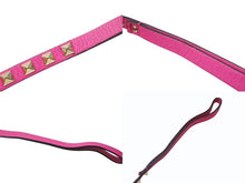 Load image into Gallery viewer, VALENTINO GARAVANI ヴァレンティノ ガラヴァーニ スタッズ 犬用リード&amp;首輪セット レザー ピンク 首輪サイズM 美品 中古 4b004775