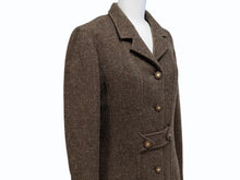 Load image into Gallery viewer, CHANEL シャネル ロングコート P08179V04978 サイズ38 ココマーク ブラウン ツイード ウール フランス製 美品 中古 4b004793
