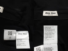 Load image into Gallery viewer, MIUMIU ミュウミュウ ノースリーブセーラーカラーロゴ スウェット MJT676 コットン ブラック サイズS 美品 中古 4b004794