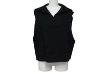 Load image into Gallery viewer, MIUMIU ミュウミュウ ノースリーブセーラーカラーロゴ スウェット MJT676 コットン ブラック サイズS 美品 中古 4b004794