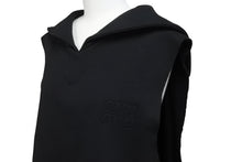 Load image into Gallery viewer, MIUMIU ミュウミュウ ノースリーブセーラーカラーロゴ スウェット MJT676 コットン ブラック サイズS 美品 中古 4b004794