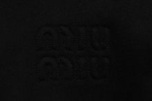 Load image into Gallery viewer, MIUMIU ミュウミュウ ノースリーブセーラーカラーロゴ スウェット MJT676 コットン ブラック サイズS 美品 中古 4b004794