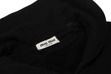 Load image into Gallery viewer, MIUMIU ミュウミュウ ノースリーブセーラーカラーロゴ スウェット MJT676 コットン ブラック サイズS 美品 中古 4b004794