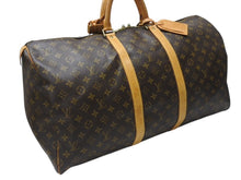 画像をギャラリービューアに読み込む, LOUIS VUITTON ルイヴィトン キーポル55 ボストンバッグ M41424 モノグラム PVC ヌメ革 旧型 ブラウン 良品 中古 4b004798